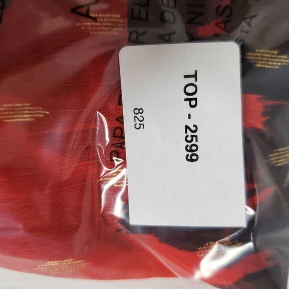 Maurices Red Semi-Sheer Floral Print Blouse Women’s M Short Sleeve Split Neck - Picture 7 of 7